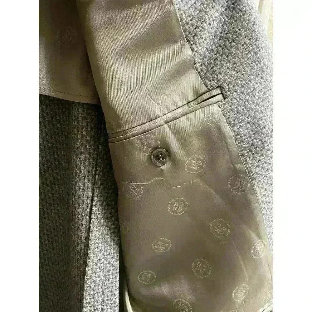 Donald Brooks Men's Herringbone Gray Virgin Wool Suit Blazer With Pockets - Picture 8 of 14